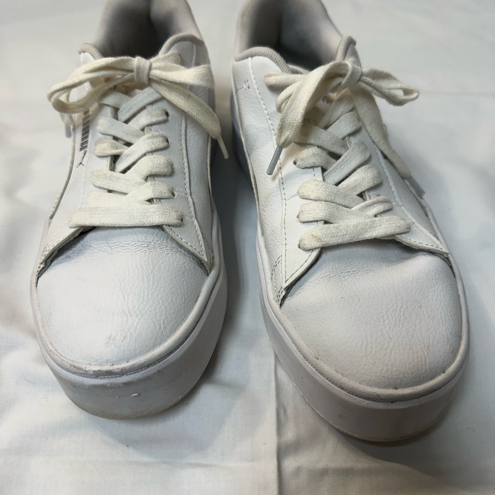 Puma White Lace-Up Sneakers